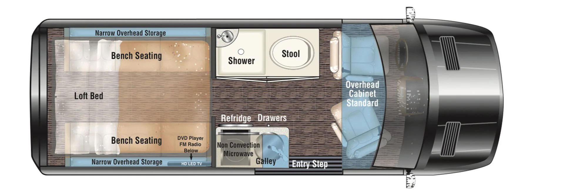 passage 144 floorplan Power Drop Down Bed