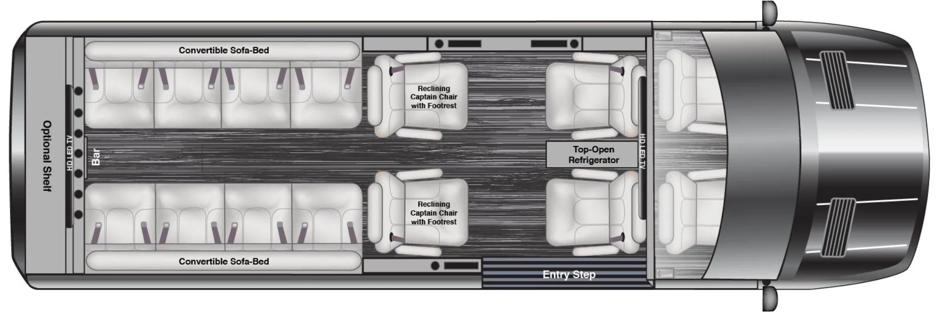 AutoElite 14PPL RoadLiner Limo Floorplan NoTableText